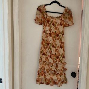 Smocked Midi Dress from Abercrombie